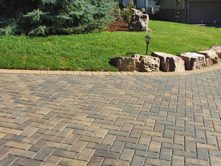 This is a picture of concrete paver driveway -- Modesto, CA