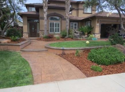 This is an image of modesto stamped concrete driveway 