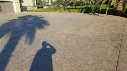 This is a picture of a stamped concrete driveway located in Modesto, California